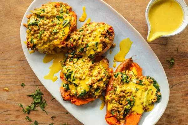 Lentil Masala Sweet Potato Jackets