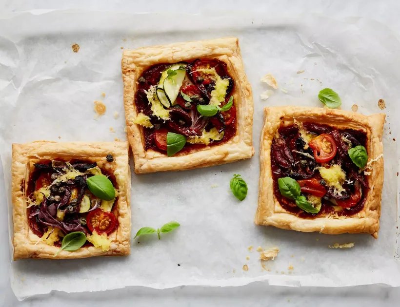 Mini Mediterranean Tarts — a plant-based Mediterranean recipe by BOSH!