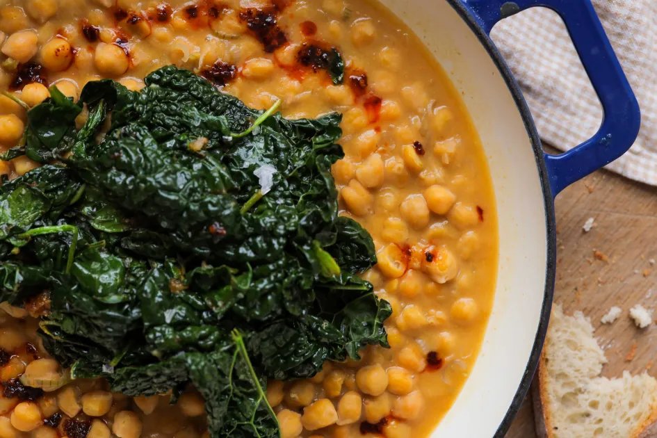 Miso Chickpeas with Garlicky Greens — a plant-based Other recipe by BOSH!