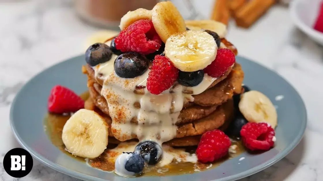 Mixed Berry Protein Pancakes — a plant-based British recipe by BOSH!