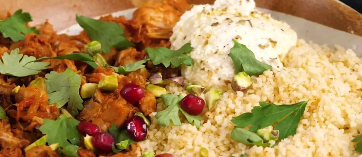 Moroccan Jackfruit 'Lamb' with Lemon Couscous — a plant-based Mediterranean recipe by BOSH!