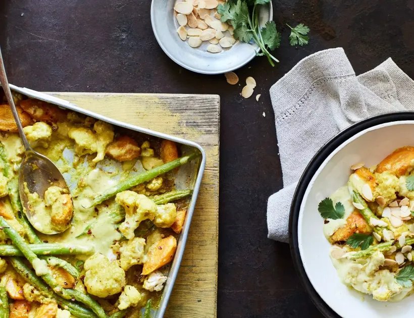 One Tray Pasanda — a plant-based Indian recipe by BOSH!