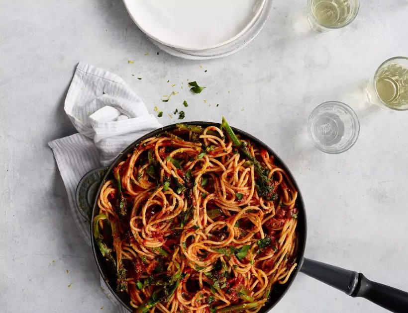 Puttanesca Pasta — a plant-based Italian recipe by BOSH!