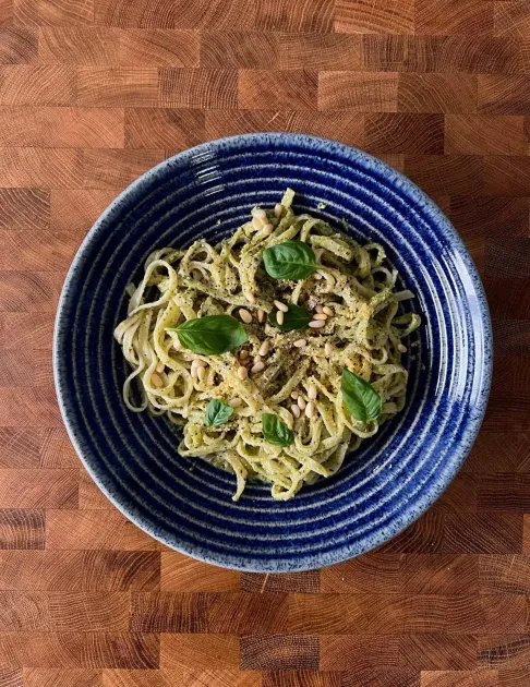 Roasted Courgette Pesto Pasta — a plant-based Italian recipe by BOSH!