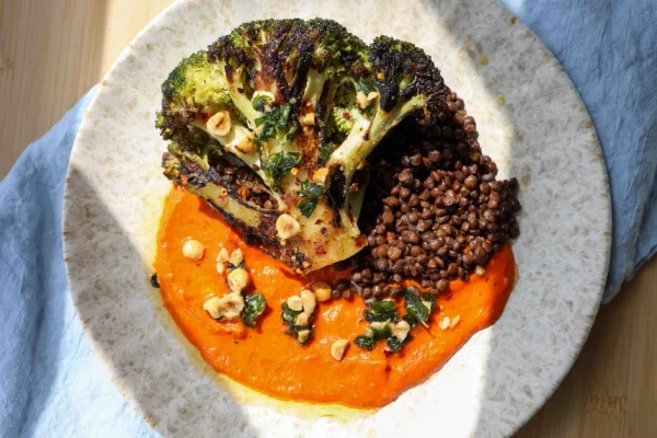 Romesco Broccoli Steaks