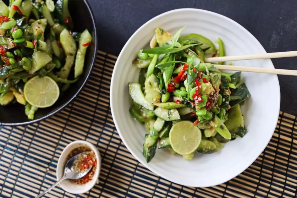 Smashed Cucumber Salad — a plant-based British recipe by BOSH!