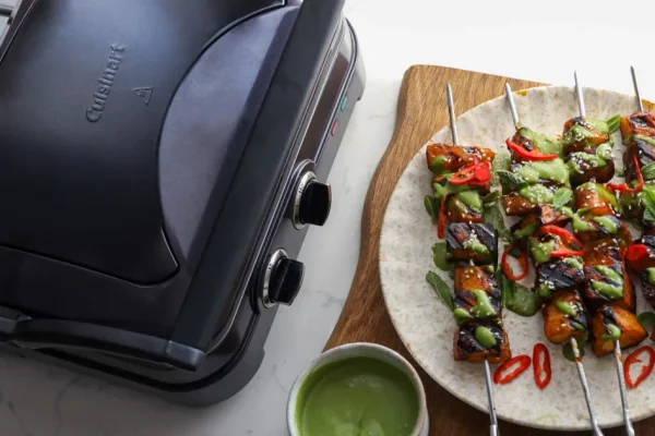 Sticky Tofu and Pineapple Skewers with Tamarind Glaze