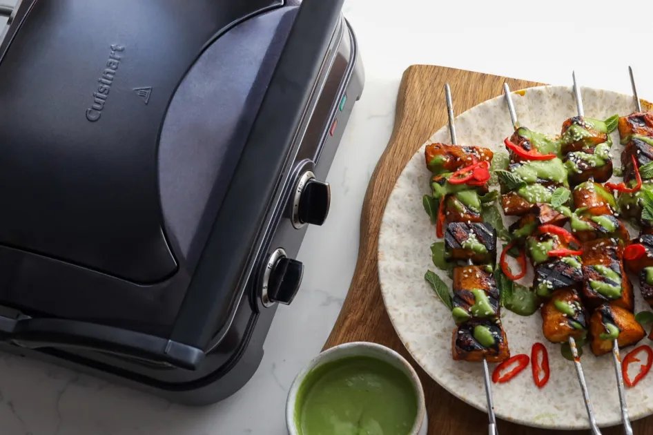 Sticky Tofu and Pineapple Skewers with Tamarind Glaze