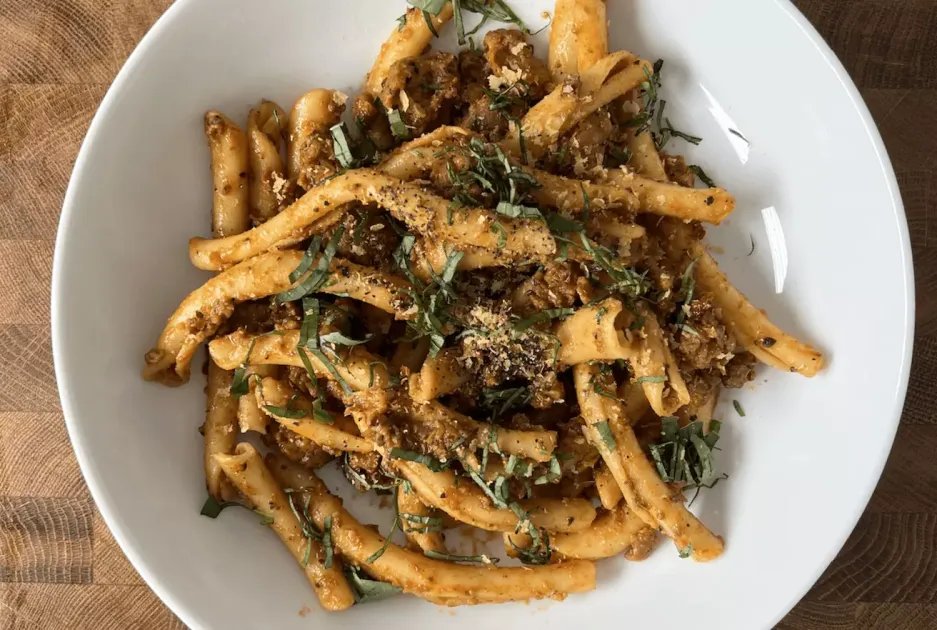 Succulent Spiced 'Sausage' Pasta — a plant-based British recipe by BOSH!
