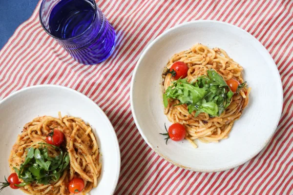 Sun-dried Tomato and Cannellini Bean Pasta