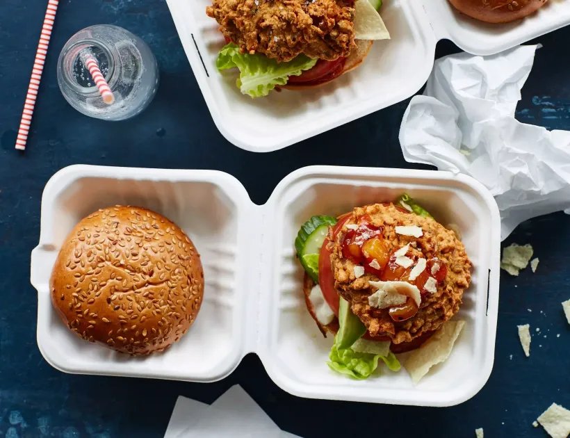 The Big Bhaji Burger — a plant-based Indian recipe by BOSH!