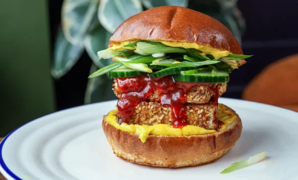 Tofu Katsu Burger with Katsu Mayo