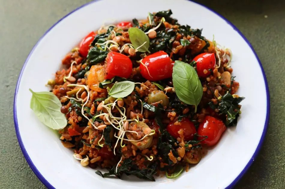 Totally Tomato Grains — a plant-based British recipe by BOSH!
