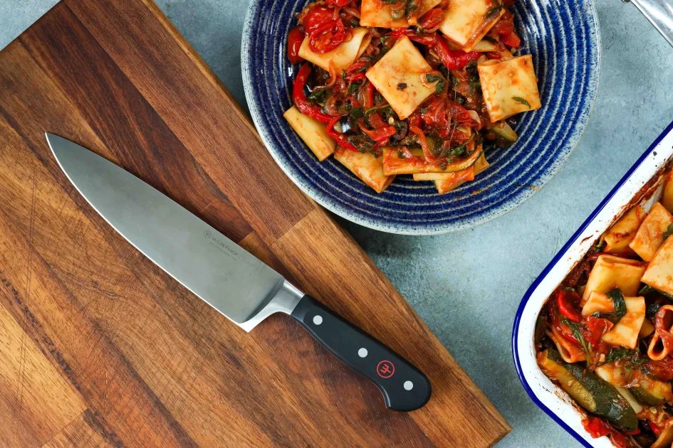 Wusthof Roasted Five-Veg Pasta — a plant-based Italian recipe by BOSH!