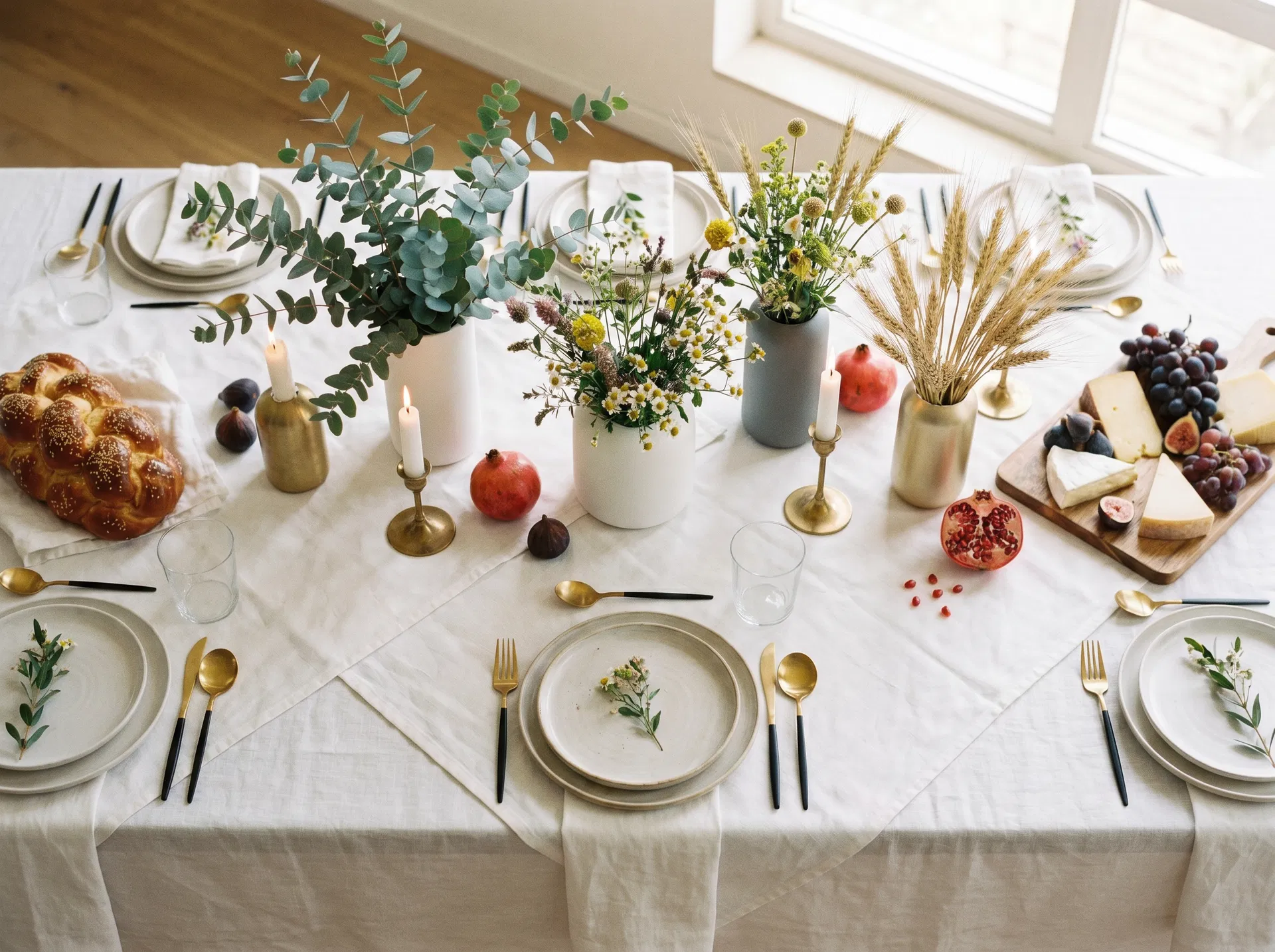 Décoration de table Chavouot - au-delà du blanc traditionnel