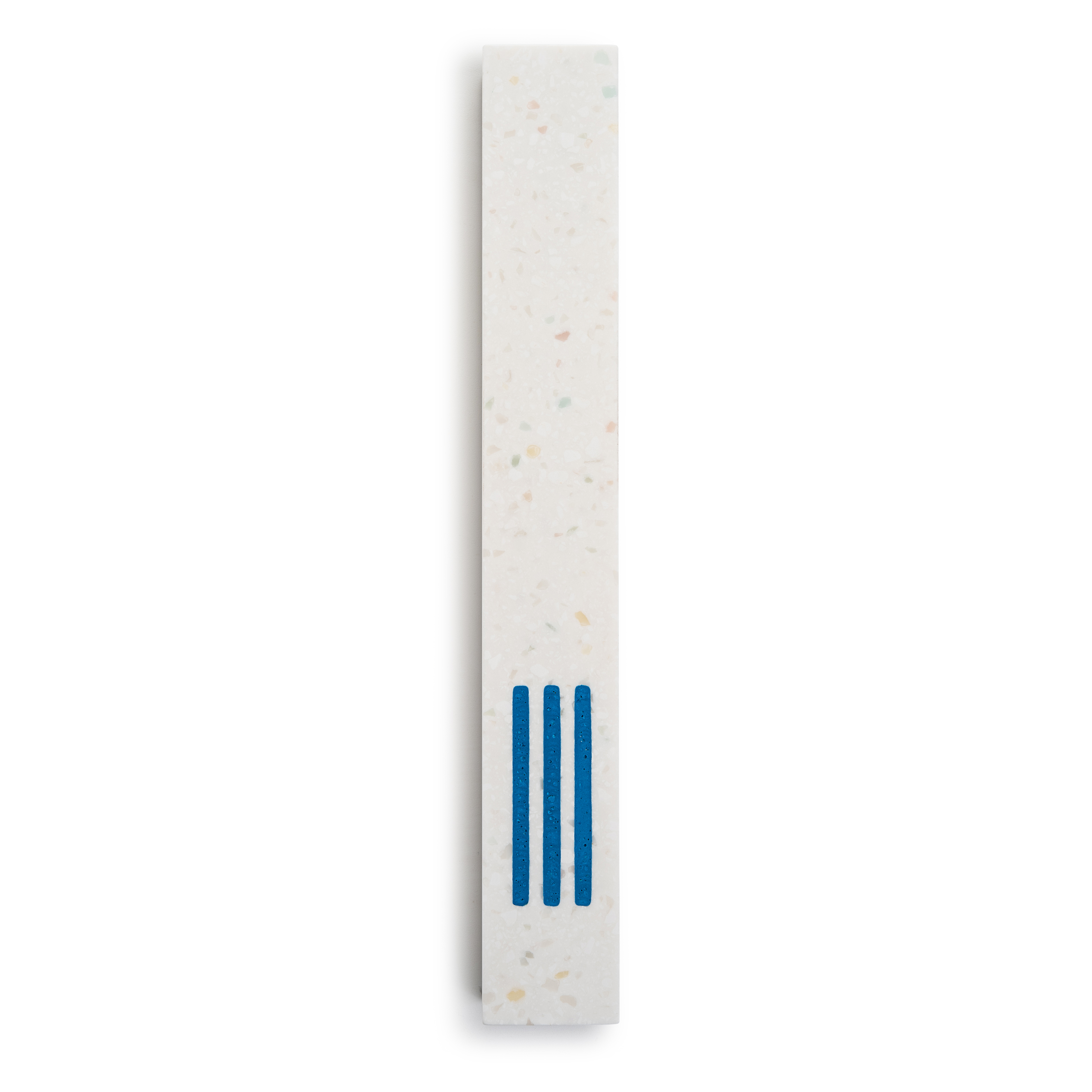 Mézouza Grande | Blanc Terrazzo | Shin Bleu Centre