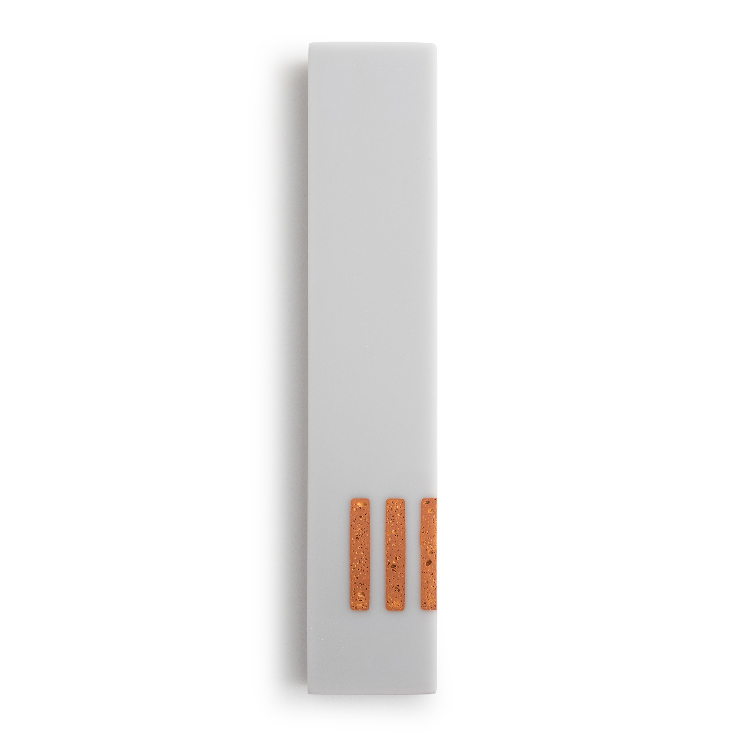 Mezuzah Gray Narrow | Shin Gold Side