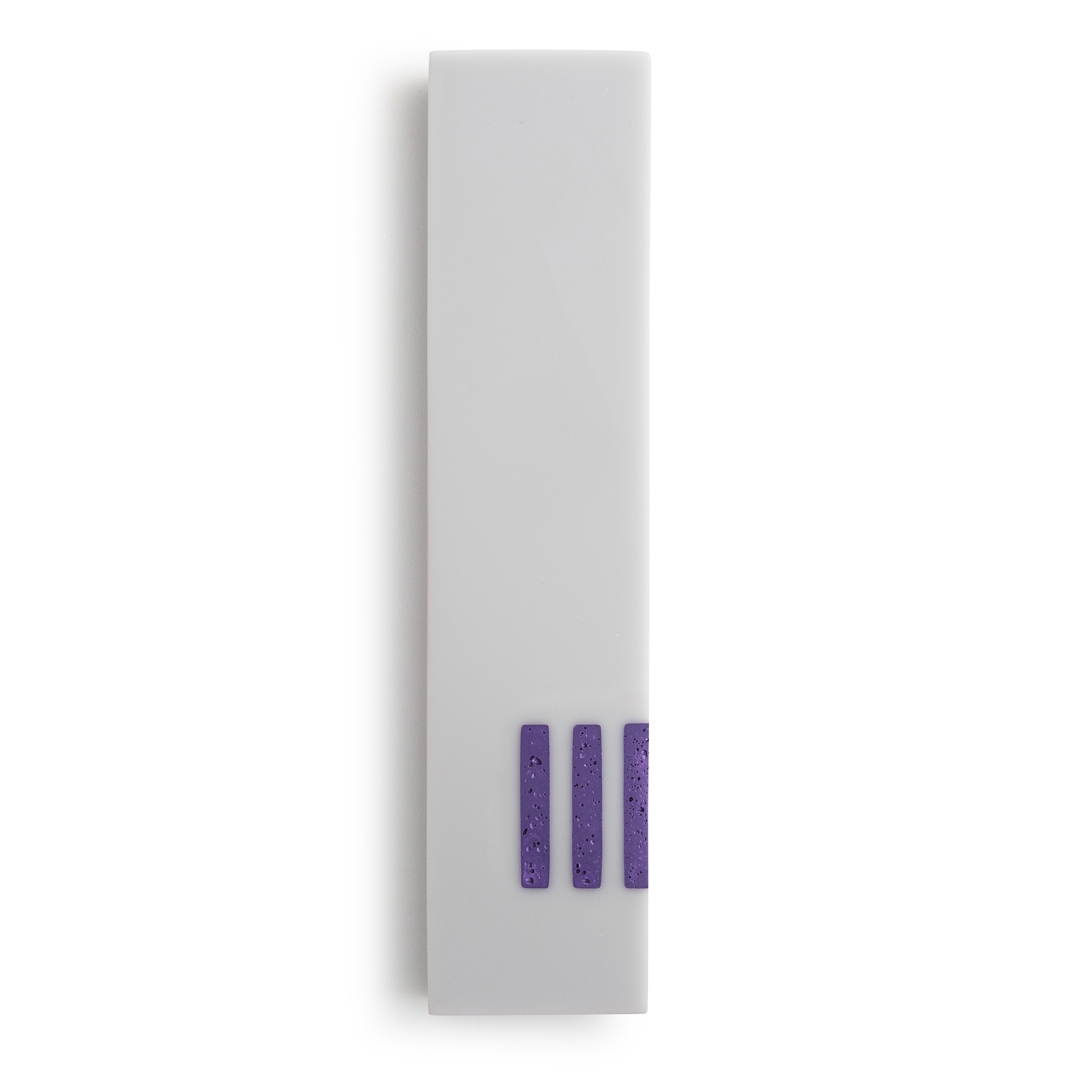Mezuzah Gray Wide | Shin Purple Side