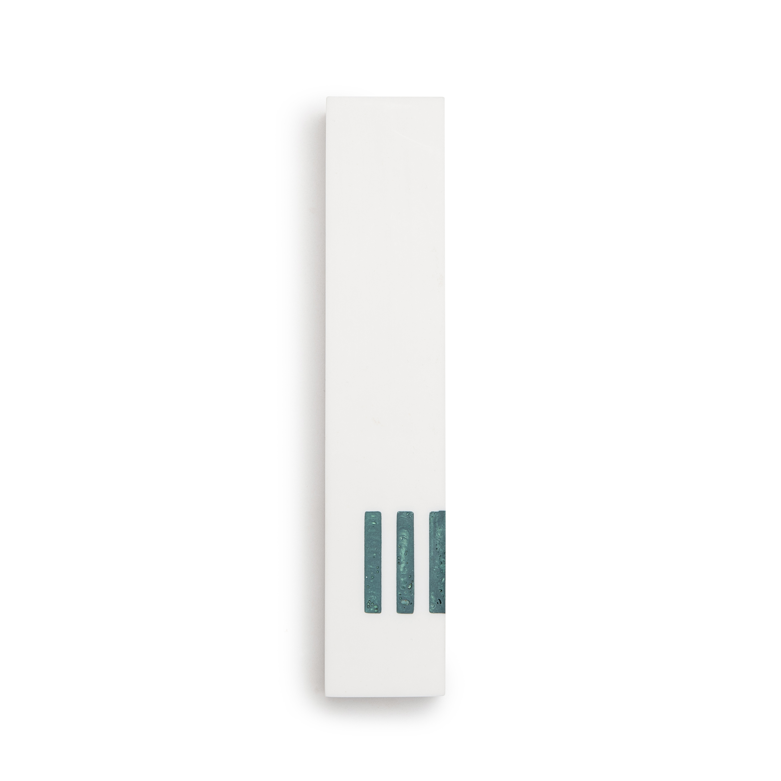 MEZUZAH Blanc Étroite | Shin Turquoise Côté