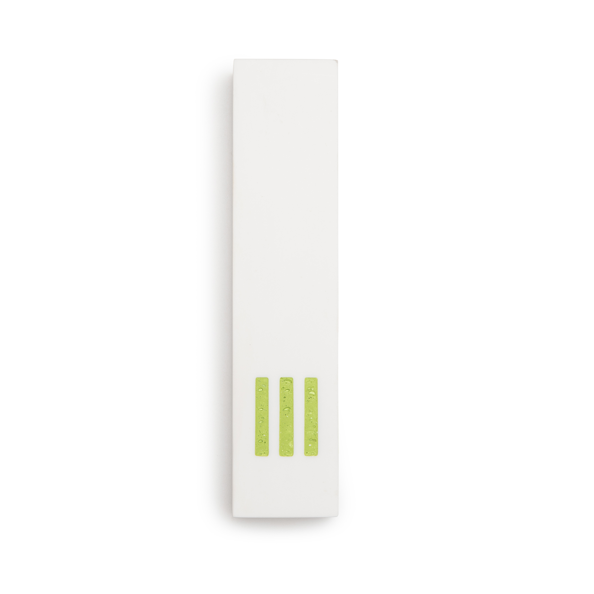Mezuzah White Wide | Shin Green Center