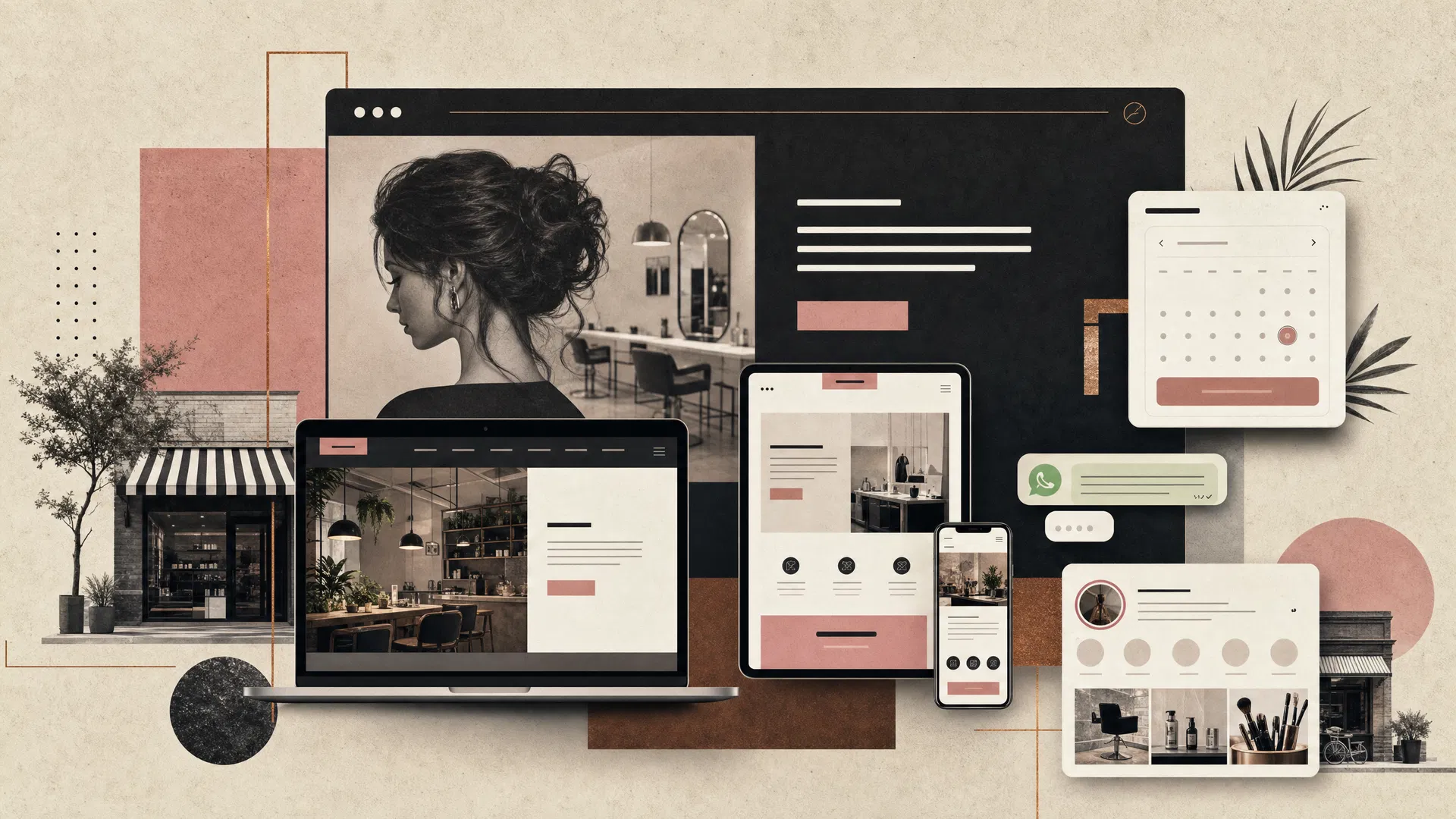 Editorial website mockups for local business portfolio