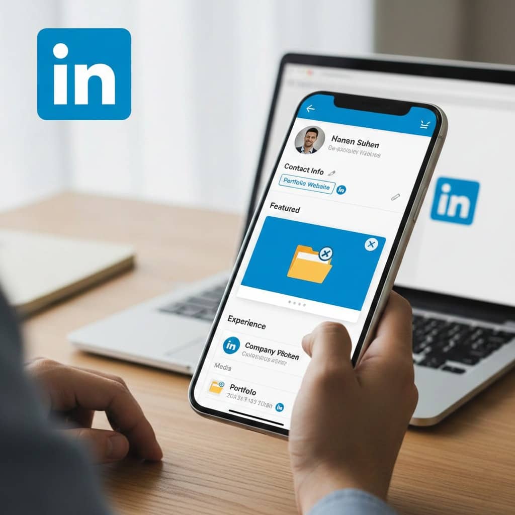 كيف أحذف أو أعدّل رابط البورتفوليو في لينكدإن؟