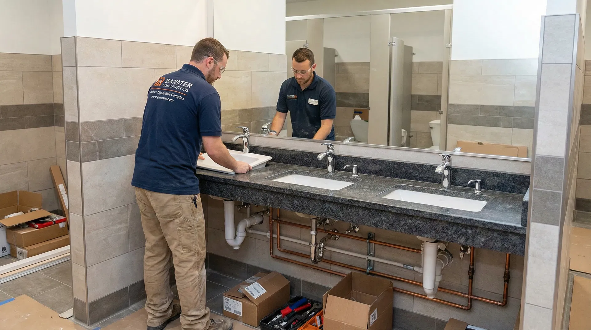 Instalación de baños comerciales — Acabados sanitarios