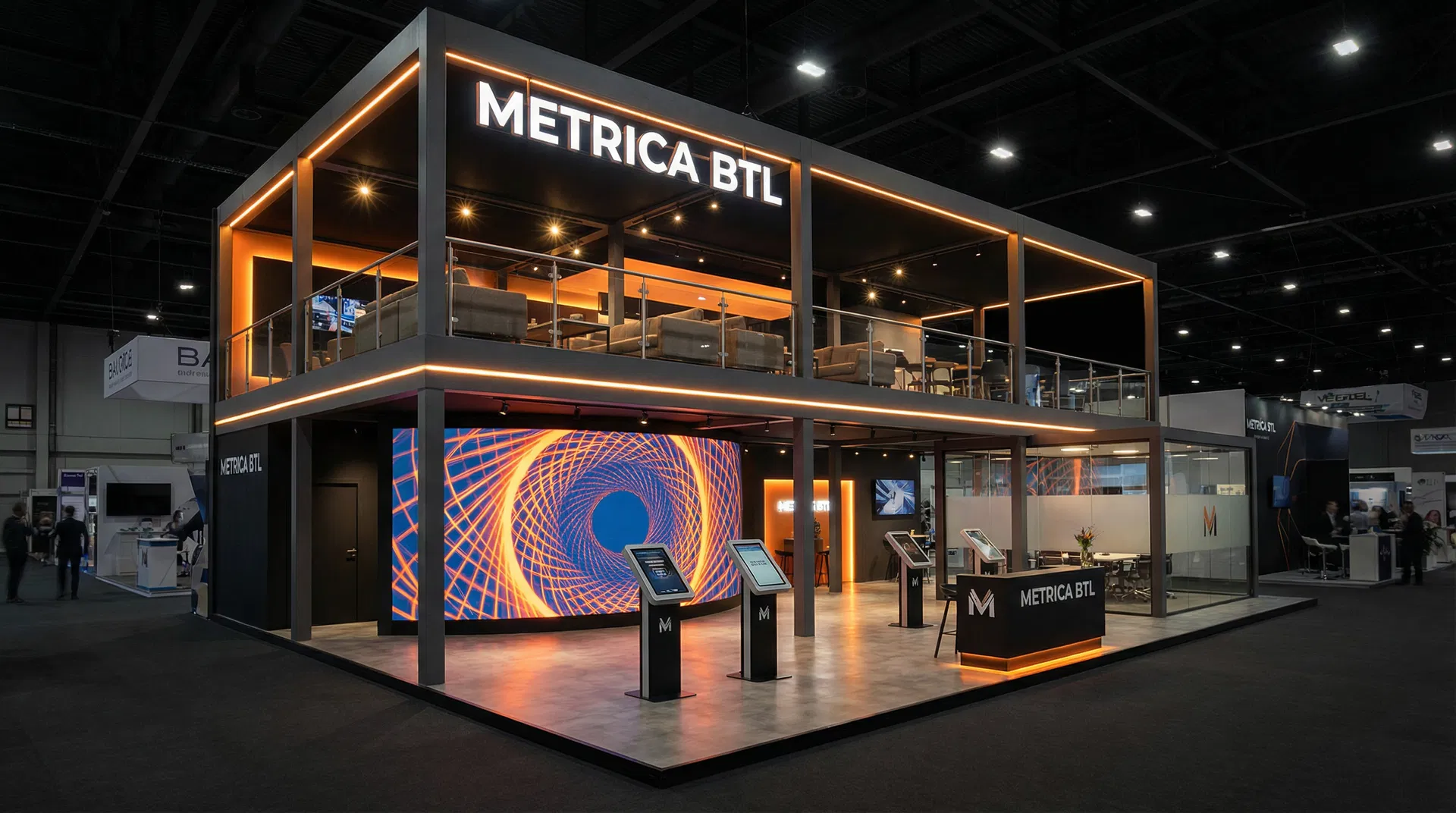 Render de stand para Métrica BTL