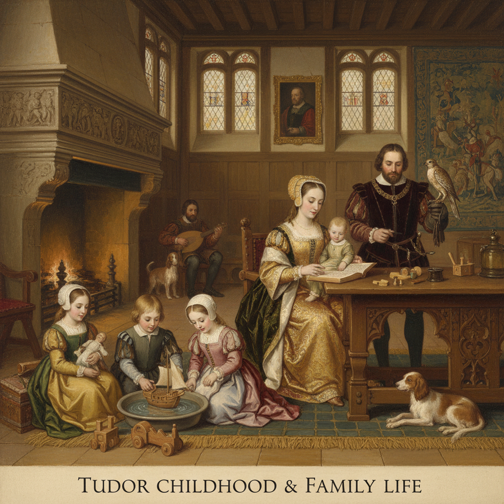 Illustration for Tudor Childhood: A Glimpse into Family Life & Upbringing - Tudor history article