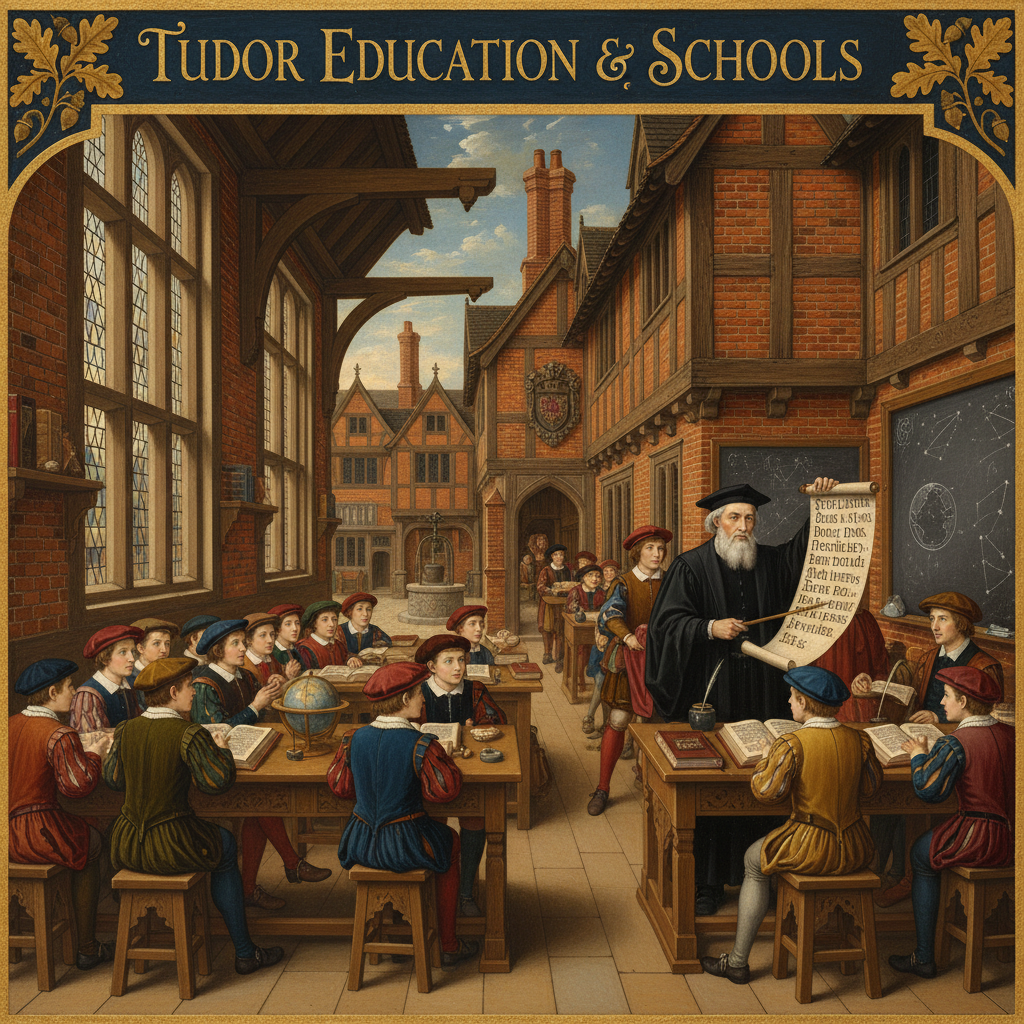 Illustration for Tudor Education: Learning, Literacy, and Life in 16th-Century England - Tudor history article