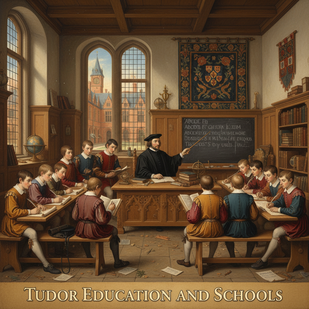 Illustration for Tudor Education: Learning, Literacy & Life in 16th-Century England - Tudor history article