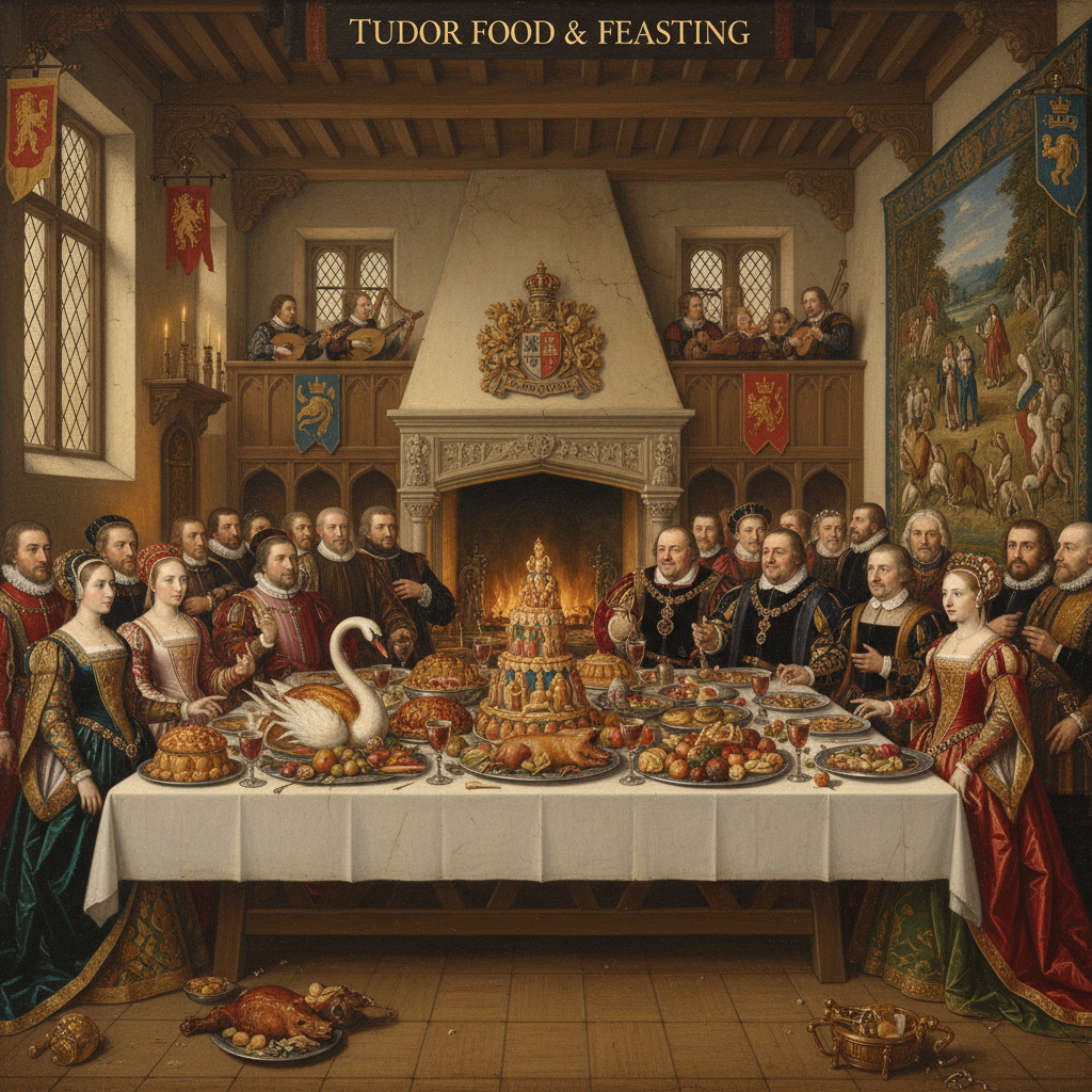 Illustration for Tudor Tables: A Feast of Food and Social Status - Tudor history article