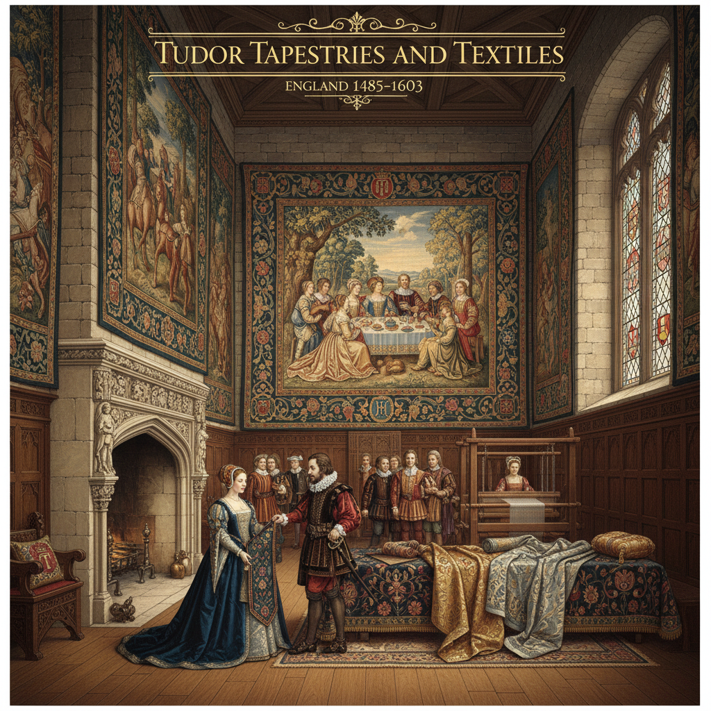 Illustration for Woven Worlds: The Splendour of Tudor Tapestries & Textiles - Tudor history article