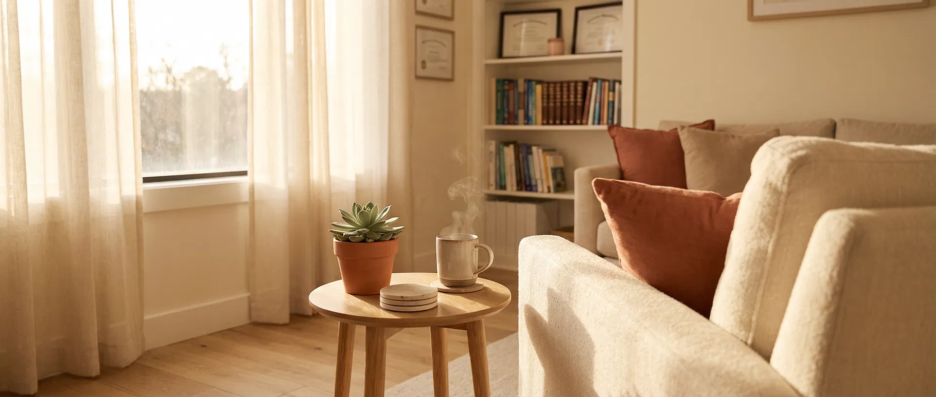 Consultório terapêutico acolhedor