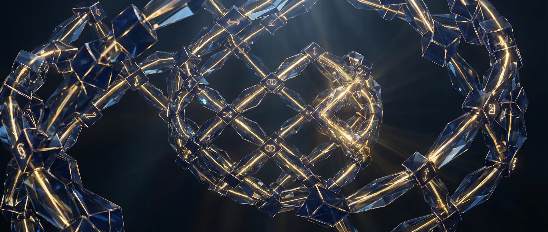A conceptual image representing the Crystalline Lattice framework, showing interconnected nodes and pathways.