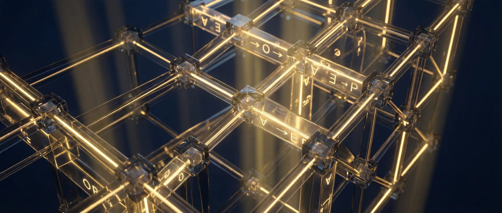 A conceptual image representing Quantitative Contradiction Analysis, showing interconnected nodes and data streams.
