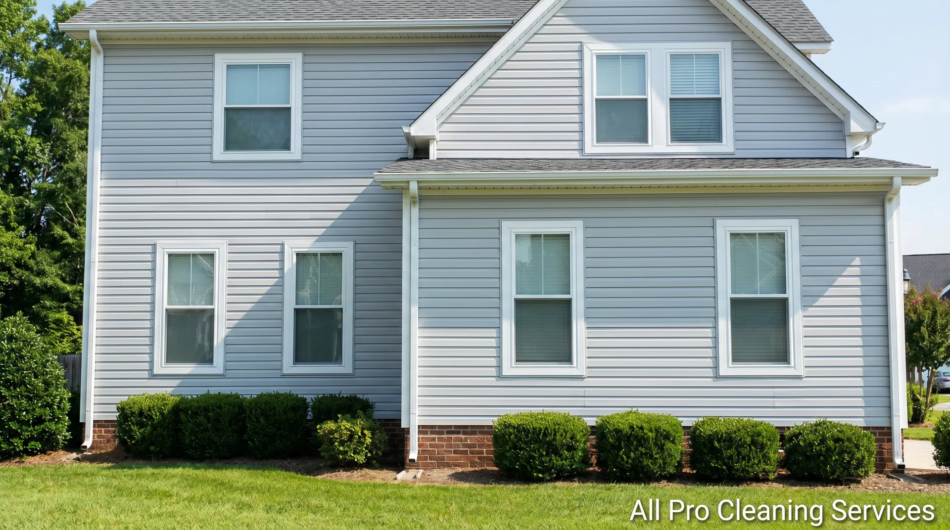 All Pro Cleaning Services - bright clean house siding after professional power washing - Hutchinson KS