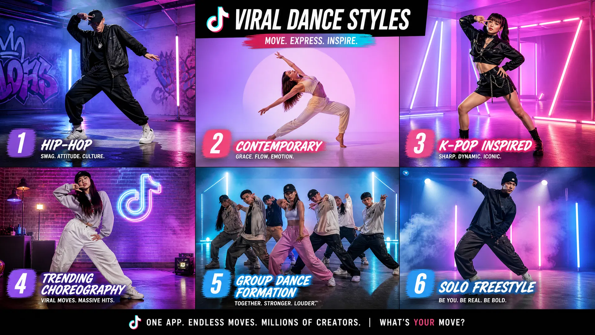 Colección de diferentes estilos de danza viral