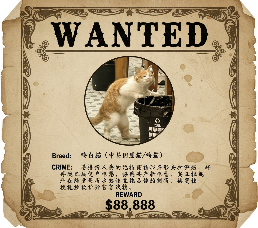 橘白猫（中华田园猫/橘猫） 通缉令