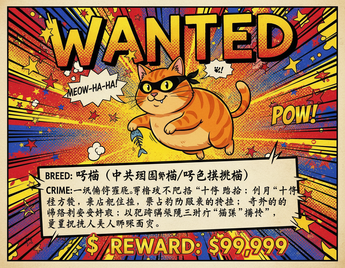 橘猫（中华田园猫/橘色虎斑猫） 通缉令