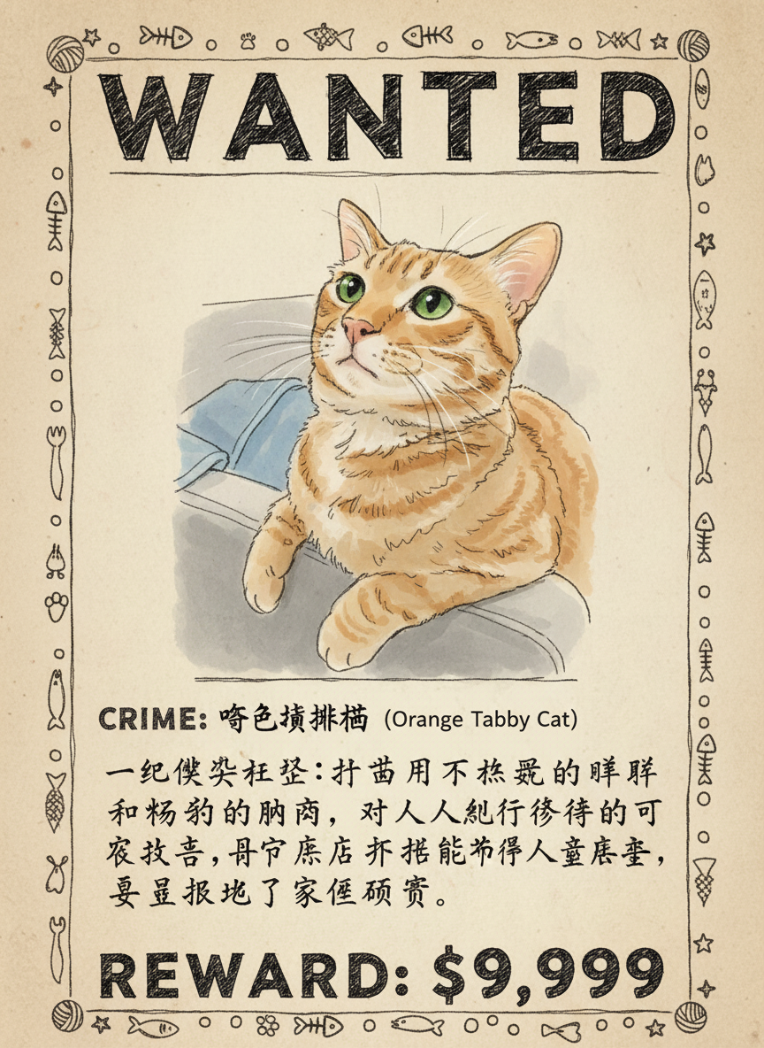 橘色虎斑猫 (Orange Tabby Cat) 通缉令