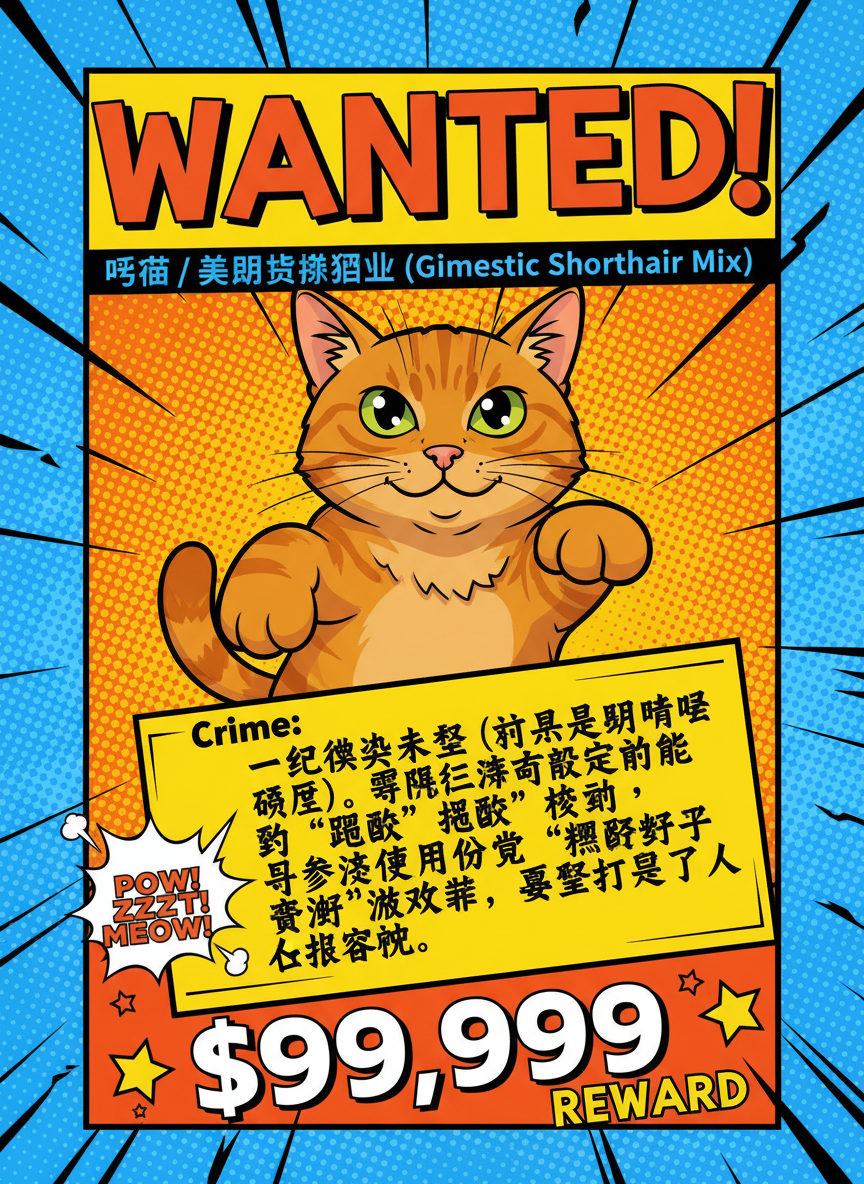橘猫 / 美短虎斑混血 (Ginger Tabby / Domestic Shorthair Mix) 通缉令