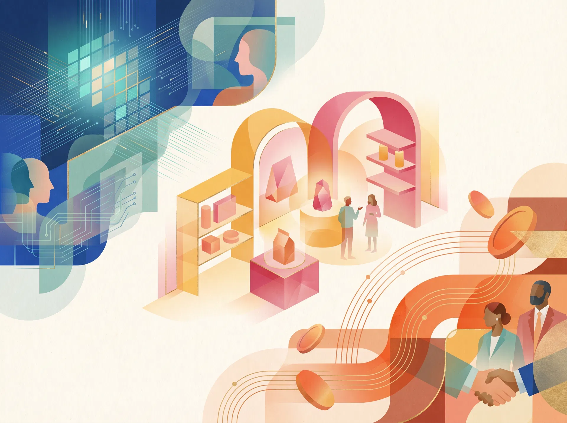 Abstract artwork representing the Distilled: Cannes conversation themes