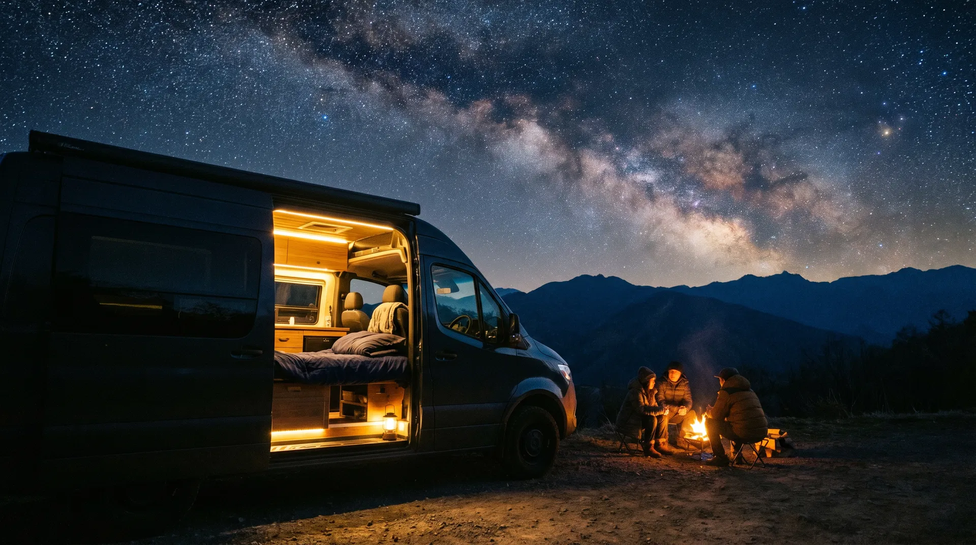 星空の下の車中泊
