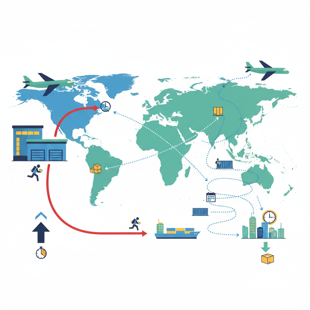 온보드 쿨리어 요원이 직접 화물을 운반하는 모습