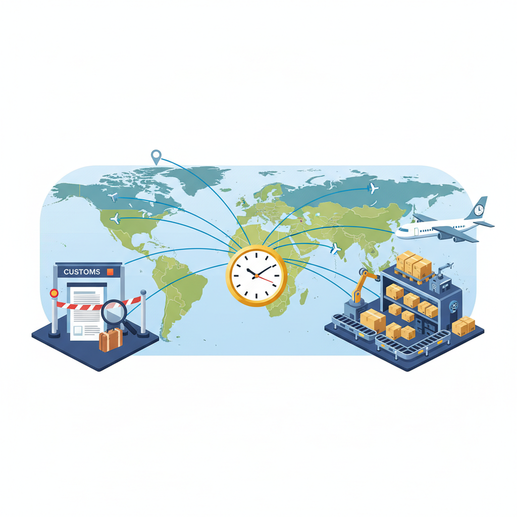 Global map highlighting major logistics hubs in Asia