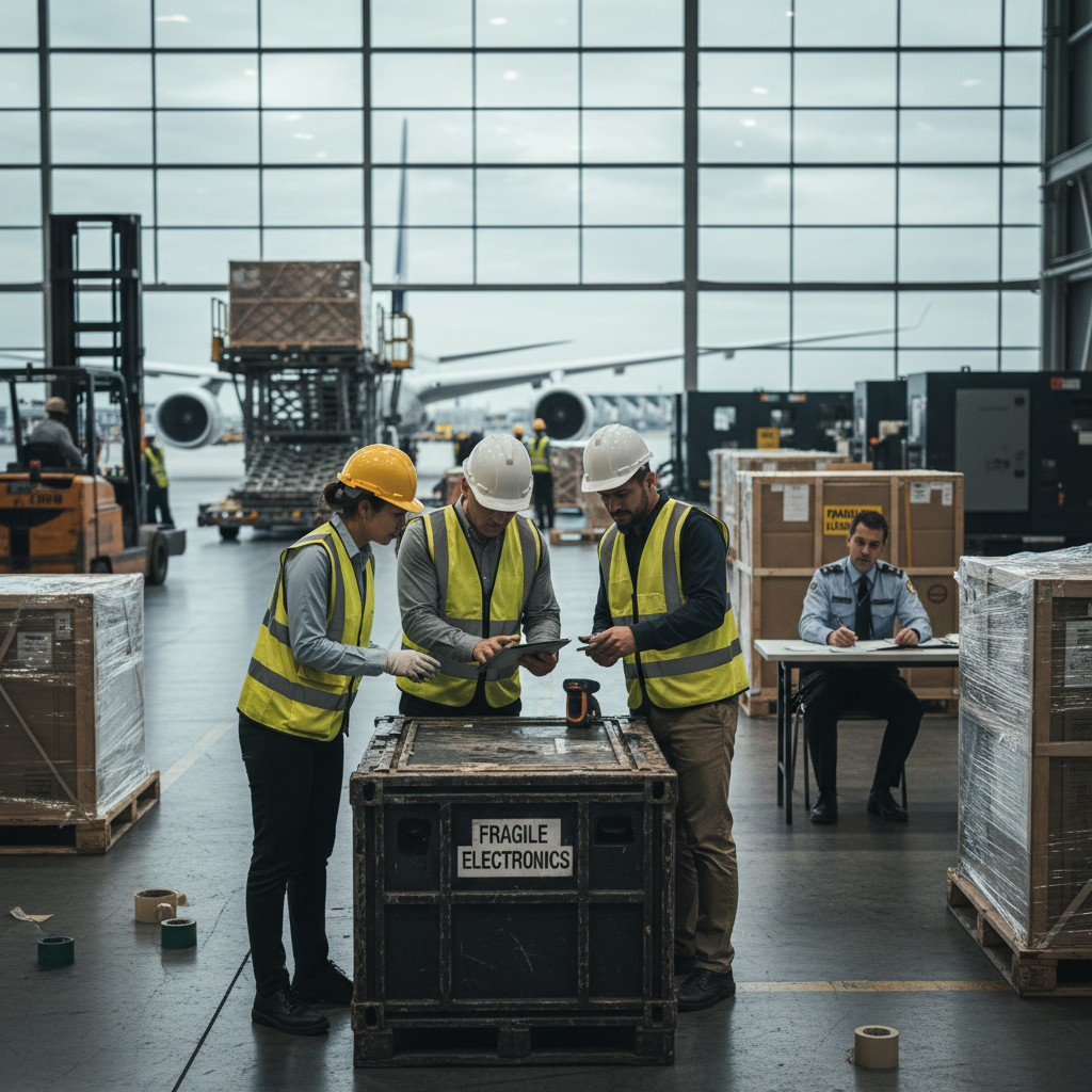 信使在机场准备登机