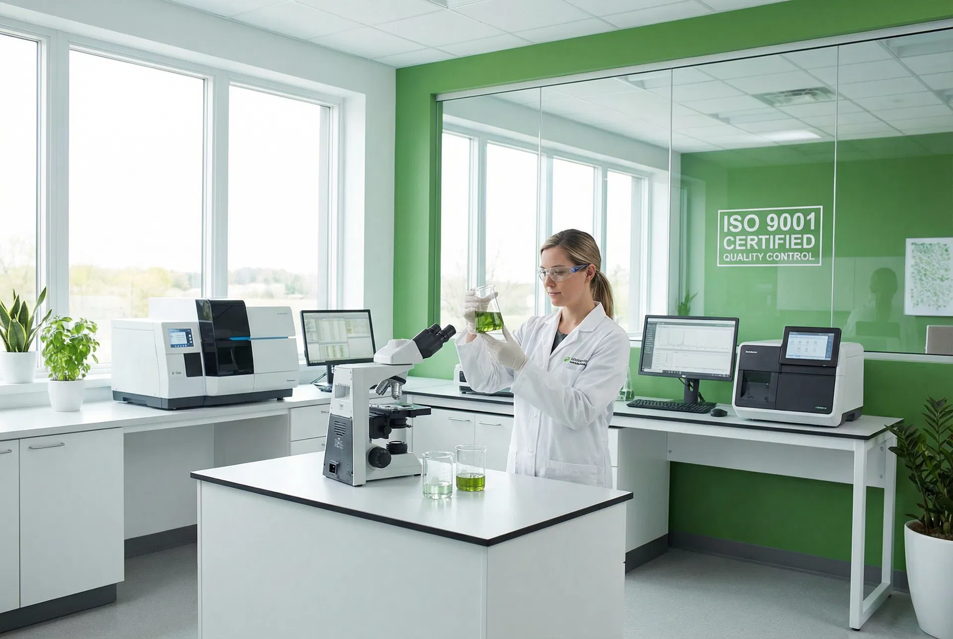 GreenGrow quality control laboratory testing liquid fertilizer