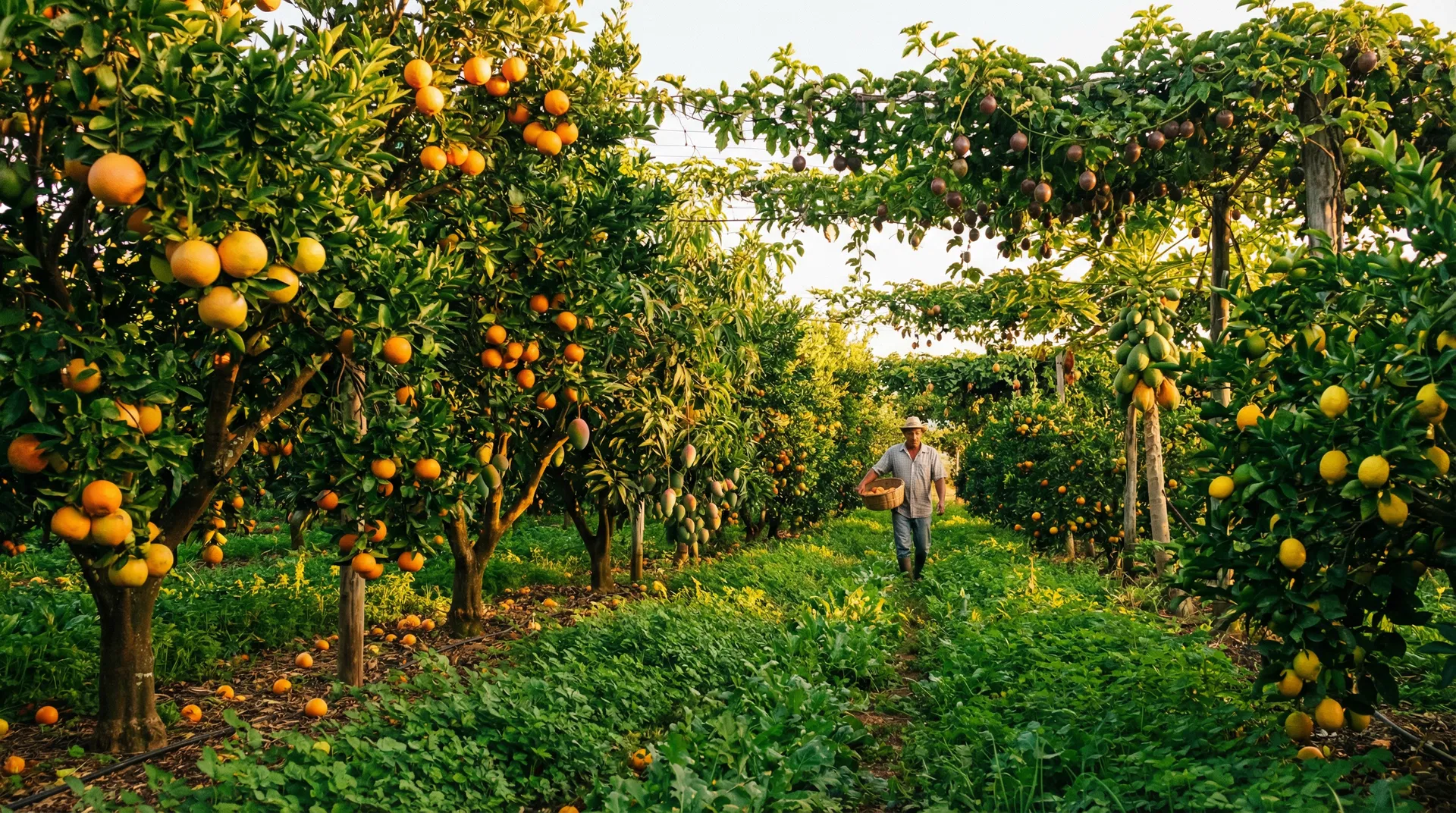 Liquid fertilizer application on tropical fruit orchard