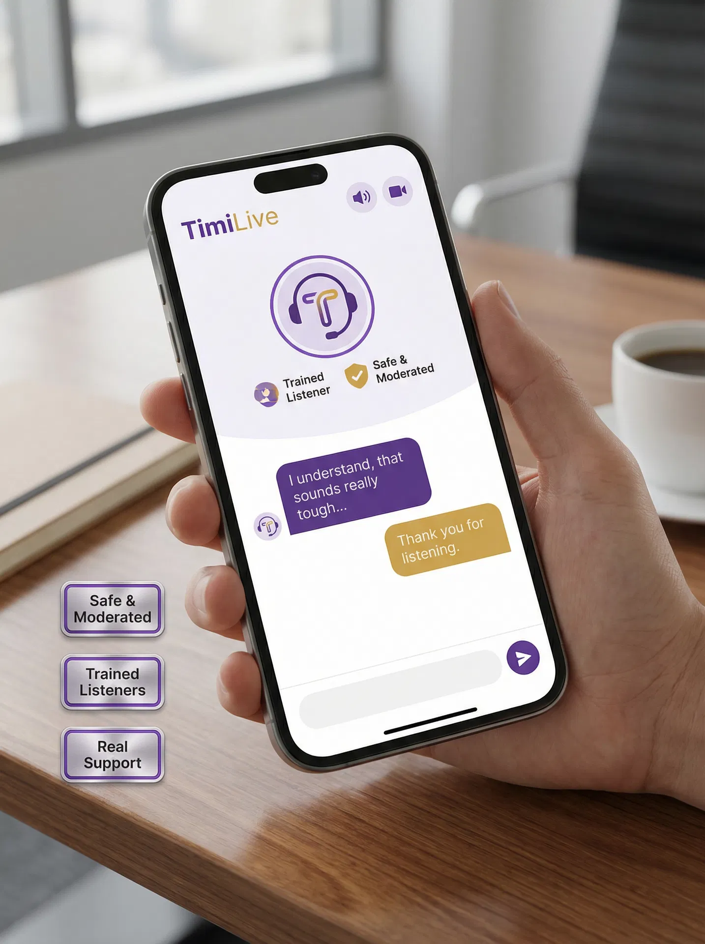 TimiLive App - Conversation Screen